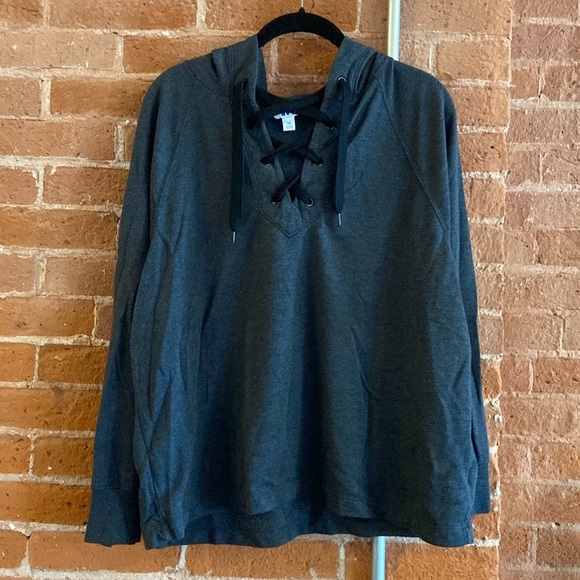 JoyLab Tops - JoyLab Supersoft Lace Up Hoodie